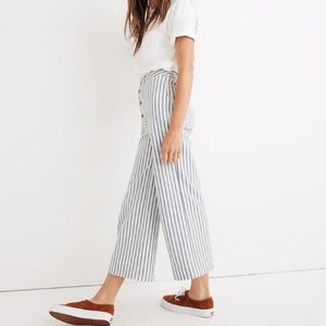 NWT Emmett Wide-Leg Crop Pants Button Front